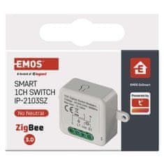 Emos GoSmart modul spínací IP-2103SZ, ZigBee, 1-kanálový (nevyžaduje N vodič)
