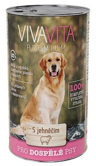 vivavita Konzerva pro psy jehněčí 12 x 1240 g