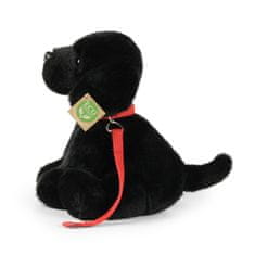 Rappa Plyšový labrador černý s vodítkem 28 cm ECO-FRIENDLY