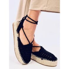 Dámské šňůrkové espadrilky Black velikost 40