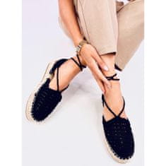 Dámské šňůrkové espadrilky Black velikost 40