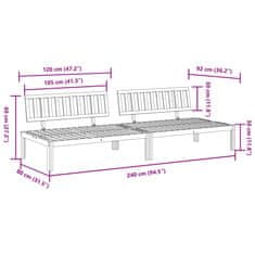 Vidaxl Zahradní středové pohovky z palet 2 ks masivní akáciové dřevo