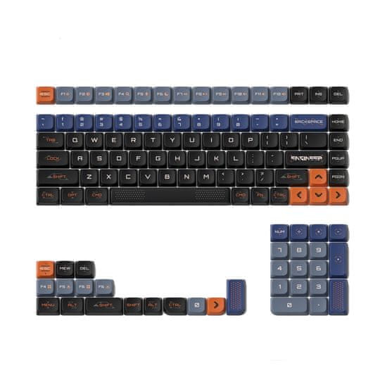 NuPhy Keycaps PBT nSA Dye-sub Space Engineer ANSI, US Layout, počet kusů 117 - Náhradní klávesy, Dark