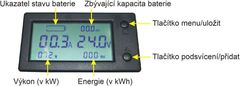 HADEX LCD Hall měřič napětí, proudu a kapacity 0-300V 0-400A WLS-PVA400