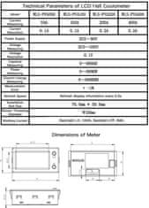 HADEX LCD Hall měřič napětí, proudu a kapacity 0-300V 0-200A WLS-PVA200