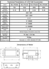 HADEX LCD Hall měřič napětí, proudu a kapacity 0-300V 0-50A WLS-PVA050