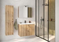 Deftrans Koupelnová skříňka se závěsným zrcadlem 60x60 cm dub evoke