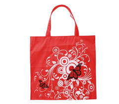 KN Skládací nákupní taška s motýl - červená