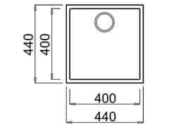 Elleci Granitový kuchyňský dřez QUADRA 102 G40 Spodní montáž