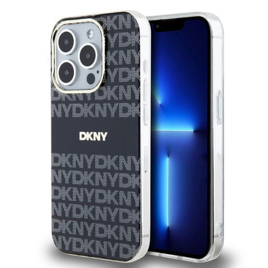 DKNY Zadní Kryt PC/TPU Repeat Pattern Tonal Stripe Magsafe pro iPhone 15 Pro Max Black