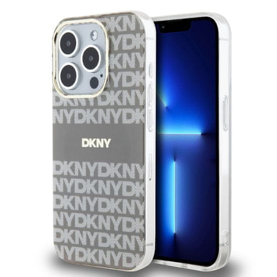 DKNY Zadní Kryt PC/TPU Repeat Pattern Tonal Stripe Magsafe na iPhone 13 Pro Max Beige