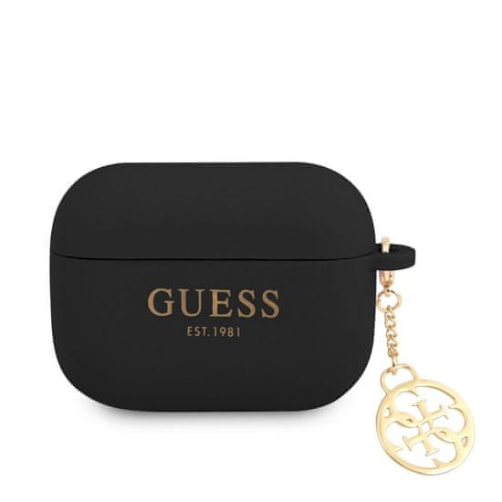 Guess  4G Charms Silikonové Pouzdro pro Airpods Pro Black