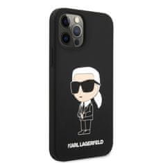 Karl Lagerfeld  Liquid Silicone Ikonik NFT Zadní Kryt pro iPhone 12/12 Pro Black