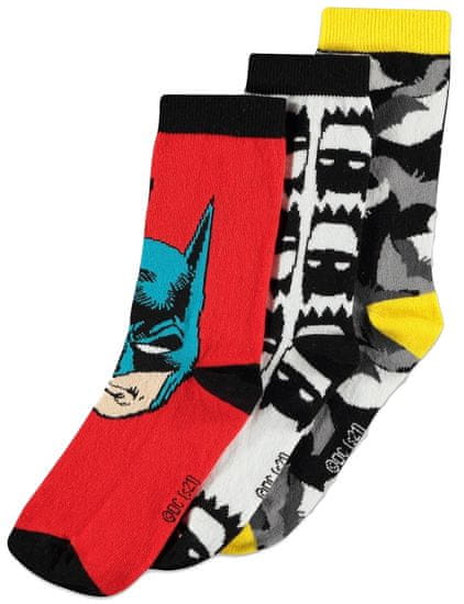 CurePink Pánské ponožky DC Comics|Batman: Gotham City (EU 39-42) vícebarevná bavlna
