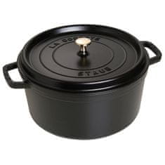 Staub la Cocotte 8,35 L Černý litinový hrnec s poklicí