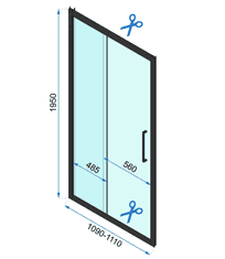 BPS-koupelny Jednokřídlé posuvné sprchové dveře REA RAPID SLIDE pro instalaci do niky 110 cm, chrom
