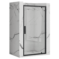 BPS-koupelny Jednokřídlé sprchové dveře REA RAPID SWING pro instalaci do niky 90 cm, černé
