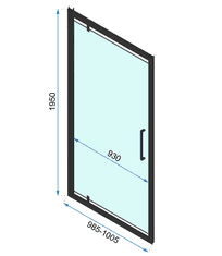 BPS-koupelny Jednokřídlé sprchové dveře REA RAPID SWING pro instalaci do niky 100 cm, černé