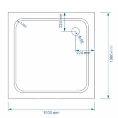 BPS-koupelny Čtvercová akrylátová sprchová vanička HYD-SSV-SILK 100x100 bílá