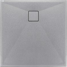 BPS-koupelny Sprchová čtvercová vanička Correo 80x80 cm, granit, šedá metalic - KQR S42B
