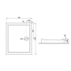 BPS-koupelny Kompaktní obdélníková akrylátová sprchová vanička Goliat 1 90x80 (100x80, 100x90, 120x80, 120x90) GOL00182
