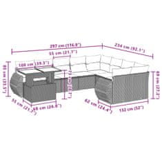 Vidaxl 10dílná zahradní sedací souprava s poduškami béžová polyratan