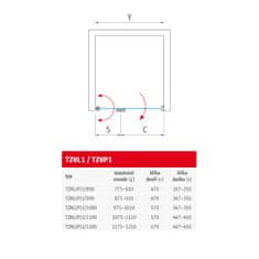 BPS-koupelny Sprchové dveře TZNL1, TZNP1 pro instalaci do niky ROT-1327191269