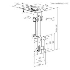 Fiber Mounts REIZER - Speciální držák do podkrovek a pod kuchyně na Tv 13" - 27"