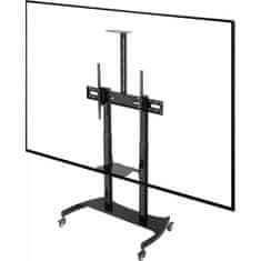 Fiber Mounts LEGEND - TV stojan s nastavitelnou výškou a náklonem televize / monitoru 60" - 110", horní + dolní polička na příslušenství, systém vedení kabeláže, pojezdová kolečka s aretací, nosnost 100kg