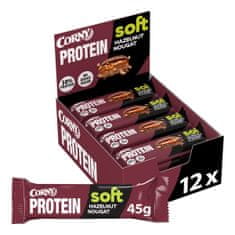 Corny Protein SOFT Lískový oříšek-nugát 12x45g