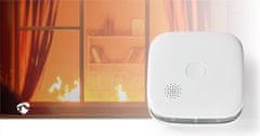 Nedis SmartLife chytrý detektor kouře Wi-Fi, životnost snímače 10 let, EN 14604 (WIFIDS20WT)