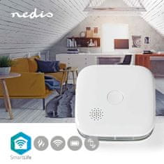 Nedis SmartLife chytrý detektor kouře Wi-Fi, životnost snímače 10 let, EN 14604 (WIFIDS20WT)