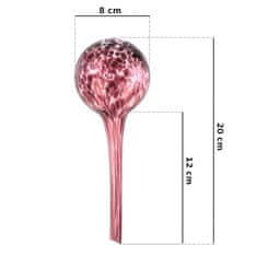 botle Sada 10x skleněný zavlažovací dávkovač Koule pro pokojové rostliny fialová 200 ml