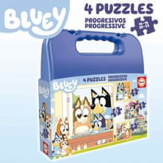 Educa Puzzle v kufříku Bluey 4v1 (12,16,20,25 dílků)