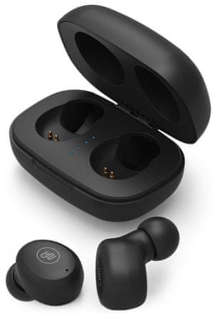 Pohodlná přenosná špuntová sluchátka GoGEN TWS CREW evo 2 Bluetooth 5.3 technologie výdrž až 4 h na nabití nabíjecí box odolnost vodě handsfree funkce kompaktní bezdrátová sluchátka elegantní design mladistvý design kvalitní zvuk true wireless stereo pravý a levý kanál bezdrátová sluchátka vhodná na sport i na cesty handsfree hovory mikrofon ovládací plocha na sluchátkách
