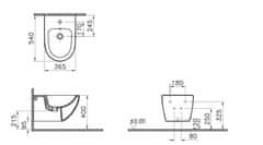 Vitra SENTO/SHIFT závěsný bidet RN020 - Vitra