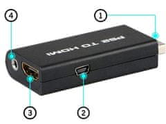 Verk 06281 Adaptér ps2 na hdmi převodník audio adaptér