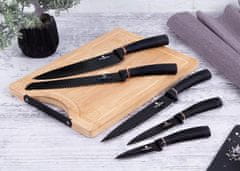 Berlingerhaus Sada nožů s nepřilnavým povrchem + prkénko 6 ks Black Rose Collection BH-2550