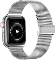 MobilPouzdra.cz Milánský tah s přezkou pro Apple Watch 38/40/41mm - Stříbrná - -