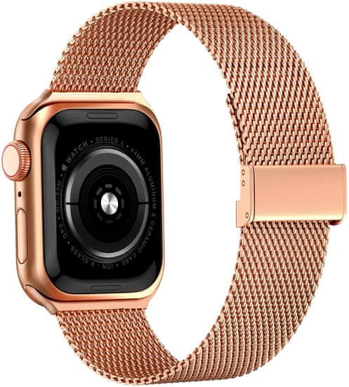 MobilPouzdra.cz Milánský tah s přezkou pro Apple Watch 38/40/41mm - Růžovo-zlatá - -