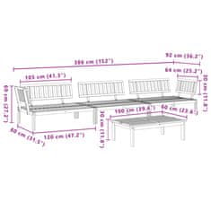 Petromila 4dílná zahradní paletová sedací souprava masivní akáciové dřevo