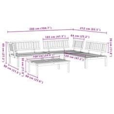 Petromila 4dílná zahradní paletová sedací souprava masivní akáciové dřevo