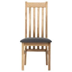 Autronic Dřevěná jídelní židle Dřevěná jídelní židle, potah antracitově šedá látka, masiv dub, přírodní odstín (C-2100 GREY2)