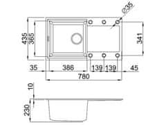 Elleci Granitový kuchyňský dřez s odkapem EASY 290 G51