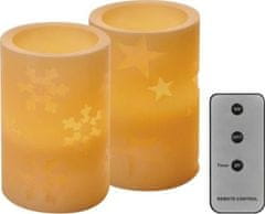 Emos LED dekorace – vosková svíčka, 12,5 cm, 2x AA, vintage, 2 ks, ovladač, časovač
