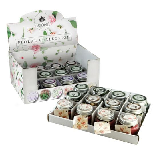 Arôme Set svíček s přáním, Floral, mix 6 vůní, 24 ks