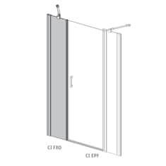 BPS-koupelny Jednokřídlé sprchové dveře CI FXO+CI EPF pro instalaci do niky, černý elox ROT-3066044760