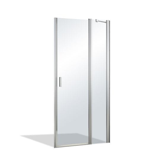 BPS-koupelny Jednokřídlé sprchové dveře s pevnou částí LYP2A pro instalaci do niky, stříbrná ROU-1649324981