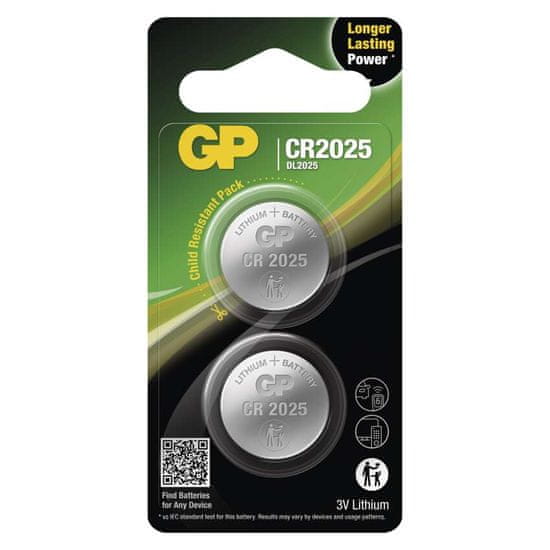 GP Lithiová knoflíková baterie GP CR2025, 2 ks