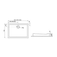 BPS-koupelny Kompaktní obdélníková akrylátová sprchová vanička Lider 90x70 (100x70, 120x70) KOMP LID00047